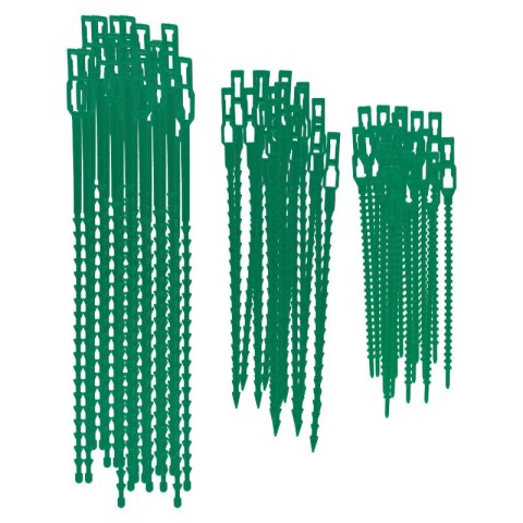 Opaski zaciskowe wielokrotnego użytku, 130 / 170 / 230 mm, 50 szt., zielone