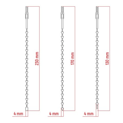 Opaski zaciskowe wielokrotnego użytku, 130 / 170 / 230 mm, 50 szt., zielone