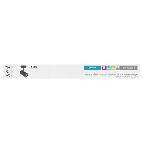 Oświetlenie szynowe - zestaw 3 x GU10, czarny, X-LINE DPM