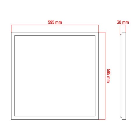 Panel LED, 60 x 60 cm, 40 W, 4000 lm, 4000 K, IP20, biały
