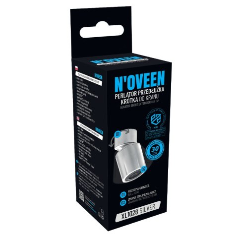 Perlator do baterii, krótki, srebrny, XL1028, Noveen