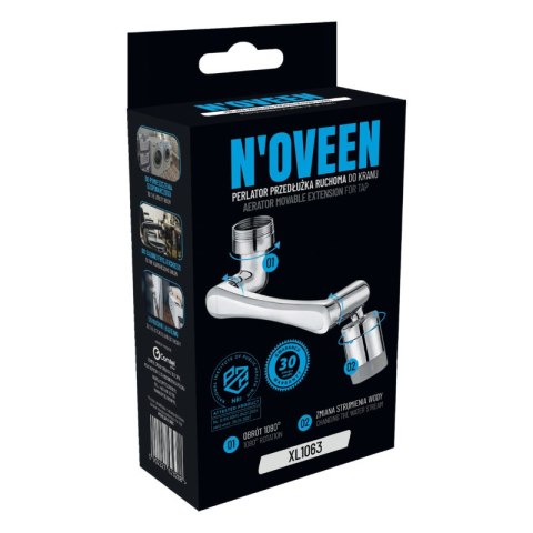 Perlator do baterii, obrotowy, srebrny, XL1063, Noveen