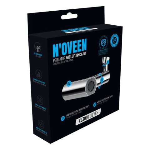 Perlator do baterii, obrotowy, srebrny, XL3001, Noveen