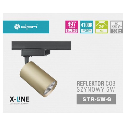 Reflektor szynowy, 5 W, 497 lm, 4100 K, złoty, X-LINE