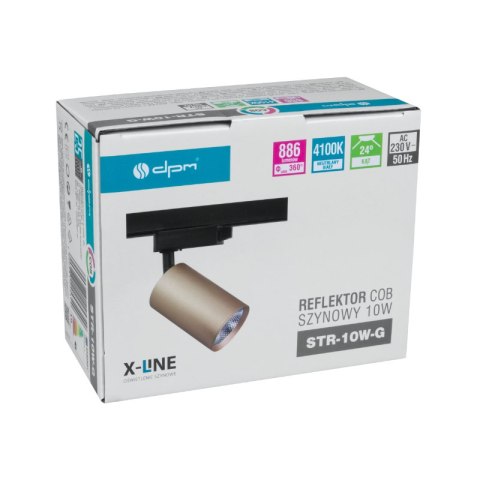 Reflektor szynowy LED, 10 W, 886 lm, 4100 K, złoty, X-LINE