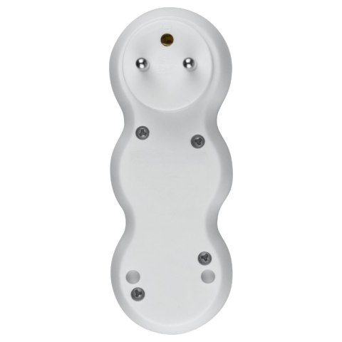 Rozgałęźnik elektryczny, 3 gniazda z uziemieniem, biały
