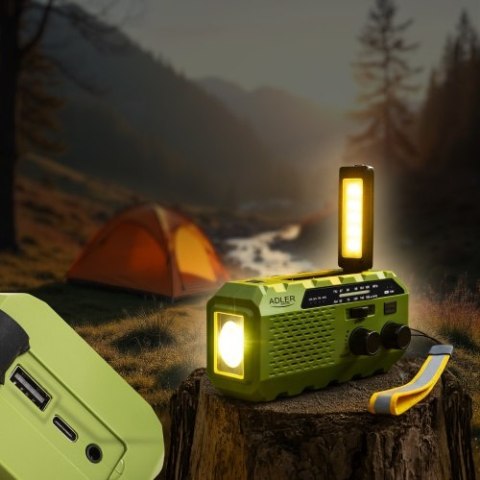 Adler Radio solarne z korbką ręczną