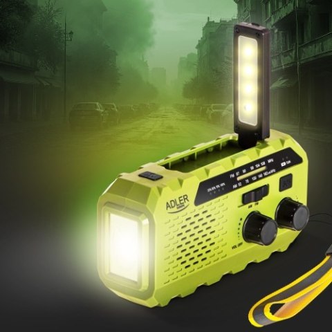 Adler Radio solarne z korbką ręczną
