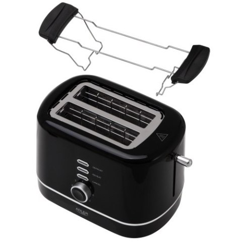 Adler Toster z rusztem do bułek | 7 poziomów opiekania | Funkcja rozmrażania i podgrzewania