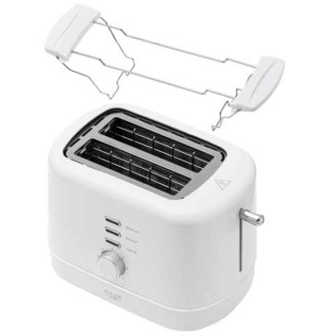 Adler Toster z rusztem do bułek | 7 poziomów opiekania | Funkcja rozmrażania i podgrzewania