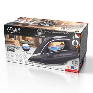 Adler Żelazko parowe z pompą wody | LCD | 3000 W | 4 ust. temp. | Stopa SWIFT GLIDE