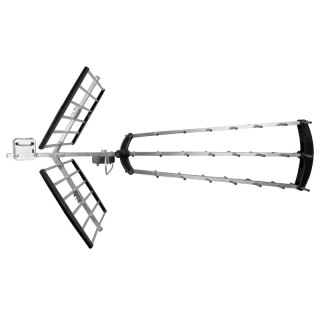 Antena kierunkowa DVB-T / DVB-T2, UHF, 38 elementów, 17 dB, wzmacniacz 24 dB, filtr LTE, karton DPM