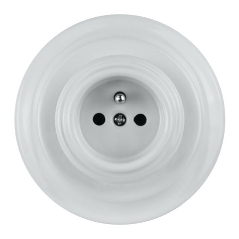 Gniazdo ceramiczne podtynkowe, VINTAGE, białe