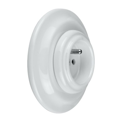 Gniazdo ceramiczne podtynkowe, VINTAGE, białe