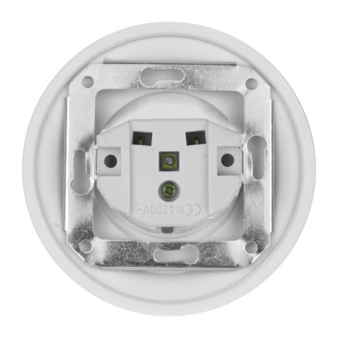 Gniazdo ceramiczne podtynkowe, VINTAGE, białe