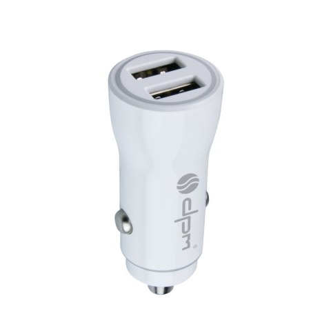 Ładowarka samochodowa 2 x USB, 2,1 A, biała DPM