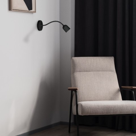 Lampka ścienna LED, 4 W, 320 lm, 4000 K, czarna DPM