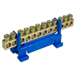 Listwa zaciskowa, mostek zerowy, 12-modułowa, 16 mm2, niebieska