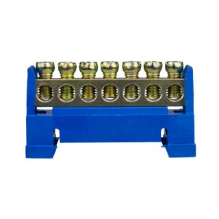 Listwa zaciskowa, mostek zerowy, 7-modułowa, 16 mm2, niebieska