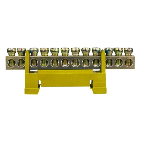 Listwa zaciskowa na szynę, mostek zerowy, 12-modułowa, 16 mm2, żółta