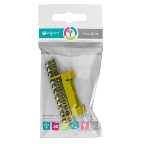 Listwa zaciskowa na szynę, mostek zerowy, 12-modułowa, 16 mm2, żółta