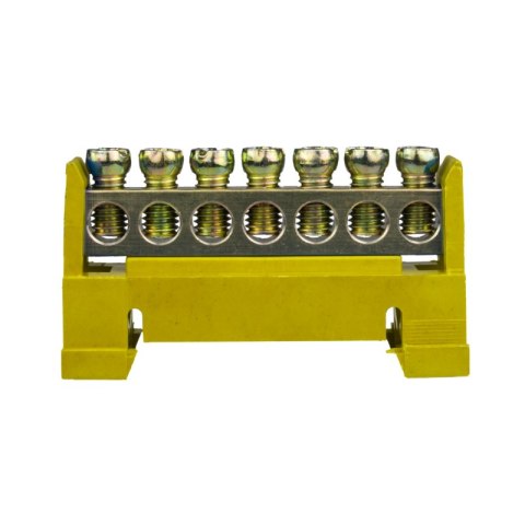 Listwa zaciskowa na szynę, mostek zerowy, 7-modułowa, 16 mm2, żółta