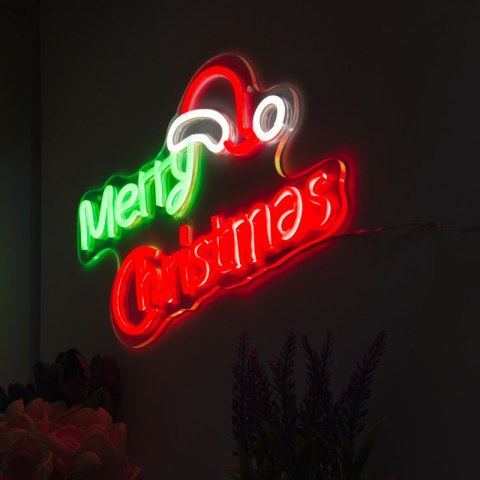 Neon LED "Merry Christmas", 40 x 24 cm
