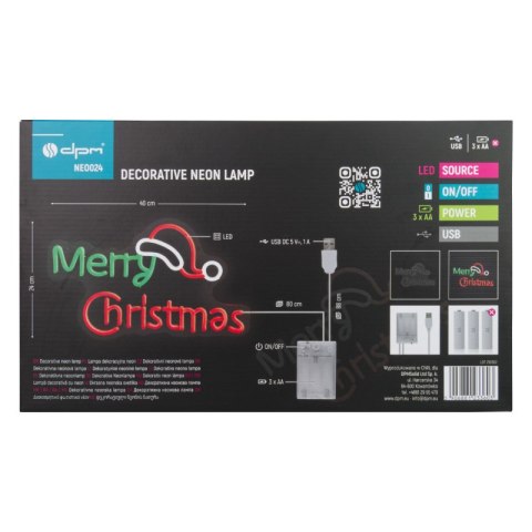 Neon LED "Merry Christmas", 40 x 24 cm