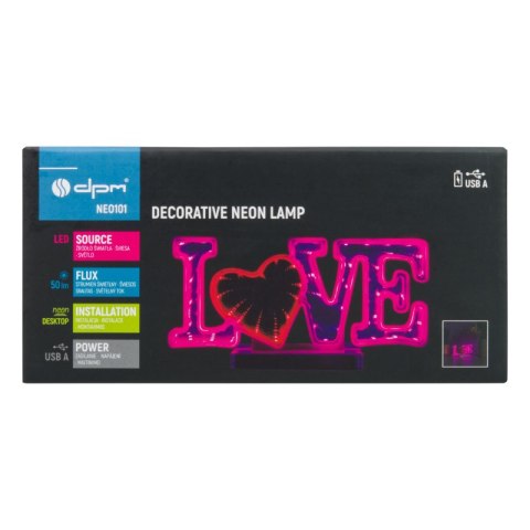 Neon LED "love", biurkowy