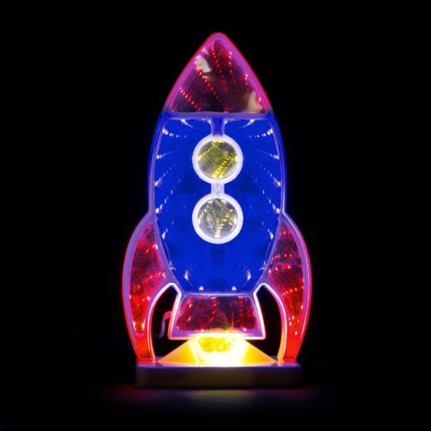 Neon LED "rakieta", biurkowy, 11,5 x 21 cm