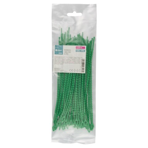 Opaski koralikowe wielokrotnego użytku, 2 x 120 mm, 50 szt., zielone