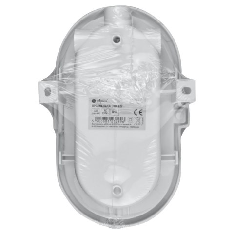 Oprawa kanałowa E27, IP44, plastik, biała