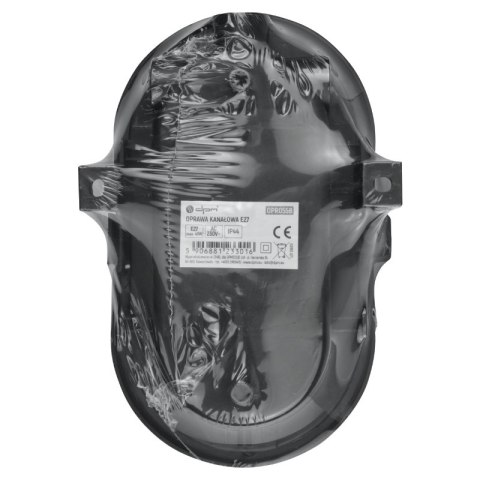 Oprawa kanałowa E27, IP44, plastik, czarna