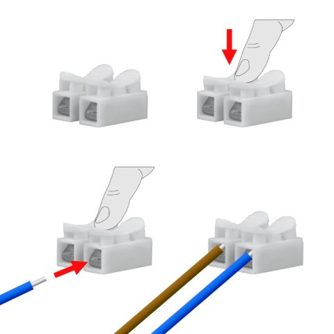 Oprawka budowlana E27 z kablem i kostką, biała