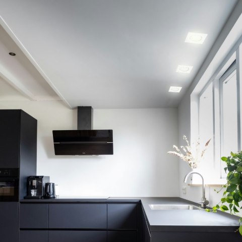 Oprawy sufitowe oczka, GU10, 3,5 W, 3000 K, kwadratowe, białe, 3 szt.