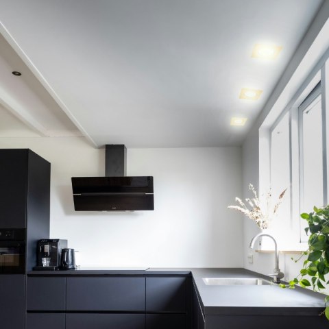 Oprawy sufitowe oczka, GU10, 3,5 W, 3000 K, kwadratowe, złote, 3 szt.