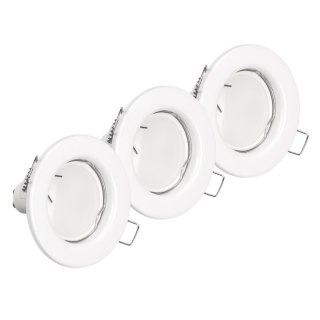 Oprawy sufitowe oczka, GU10, 3,5 W, 3000 K, okrągłe, białe, 3 szt.