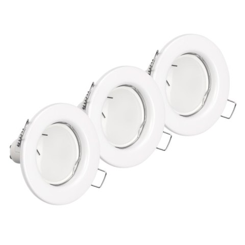 Oprawy sufitowe oczka, GU10, 3,5 W, 3000 K, okrągłe, białe, 3 szt.