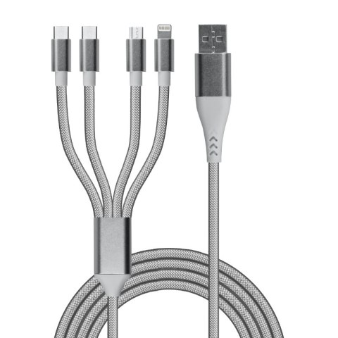 Przewód USB, 6 w 1, biały, 1,5 m