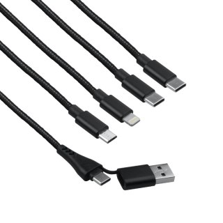Przewód USB, 6 w 1, czarny, 1,5 m