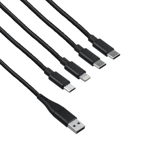 Przewód USB, 6 w 1, czarny, 1,5 m