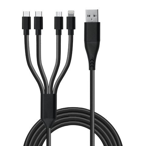 Przewód USB, 6 w 1, czarny, 1,5 m