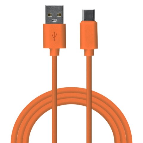 Przewód USB A - C, pomarańczowy, 1 m
