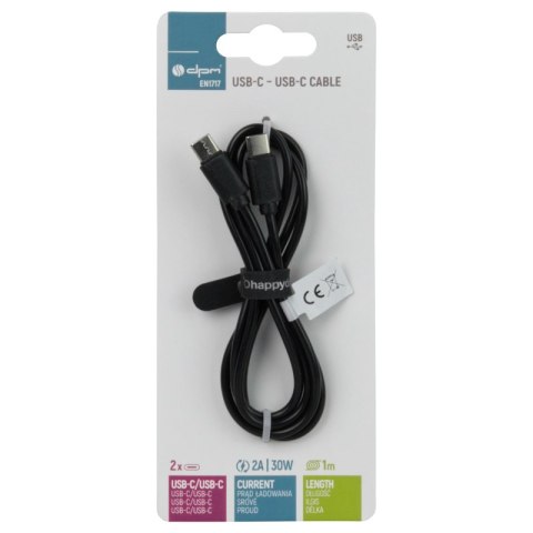 Przewód USB C - C, czarny, 1 m