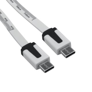 Przewód USB C - C z miarką, biały, 1 m