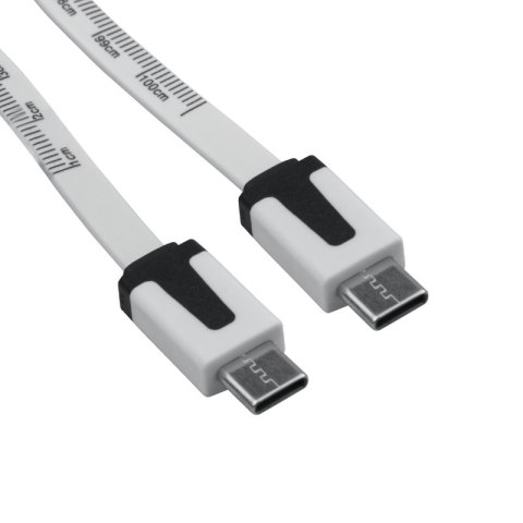 Przewód USB C - C z miarką, biały, 1 m