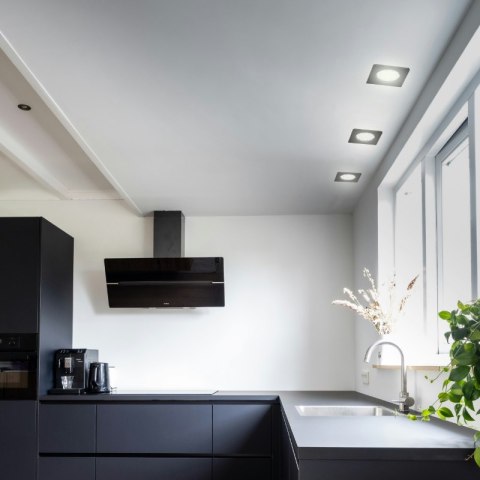 Ramka do oprawy GU10, regulowana, natynkowa, kwadratowa, czarna