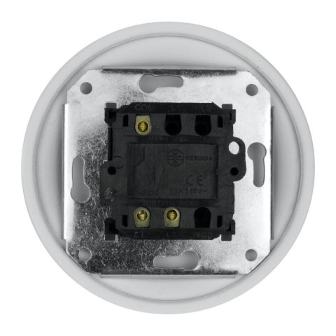 Włącznik ceramiczny żaluzjowy obrotowy z ramką, biały, VINTAGE