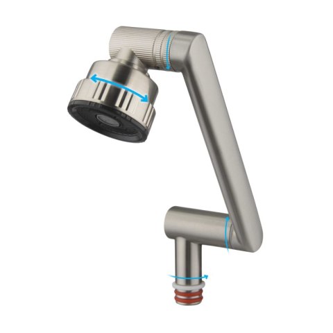 Wylewka obrotowa 3D 360°, inox, IWH931, Noveen