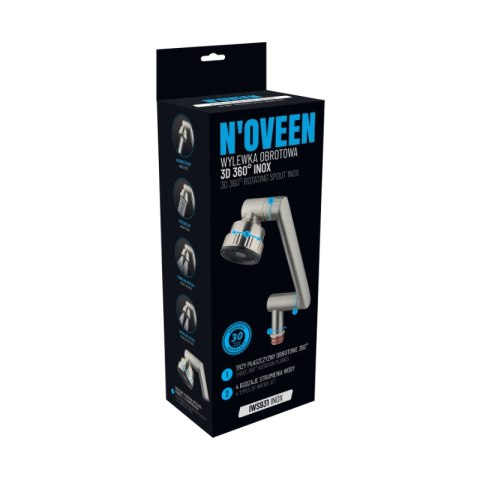 Wylewka obrotowa 3D 360°, inox, IWH931, Noveen